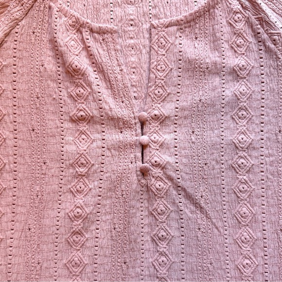 FRYE Pink Textured Long Sleeve Top Blouse - XXL - Picture 7 of 12